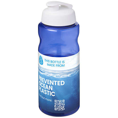 H2O Active® Eco Big Base bidon z wieczkiem zaciskowym o pojemności 1 litra Niebieski-Biały 21017895 (1)