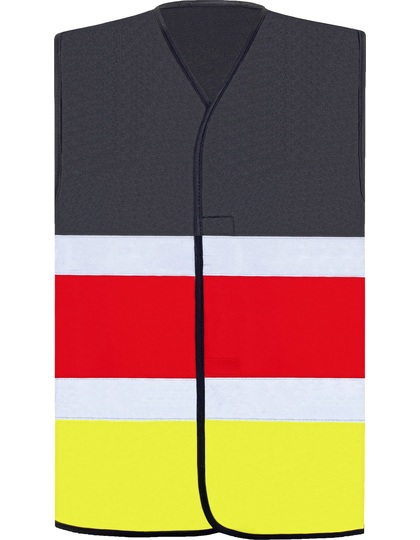 Kamizelka Odblaskowa Poliester - Black & Red & Gold Red KX144-806753 (1)