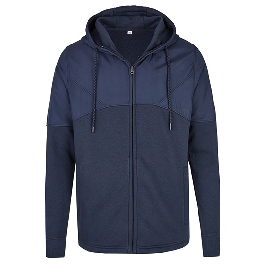 Bluza Rozpinana Klasyczna Mieszanka Materialow Navy MY910-557001 