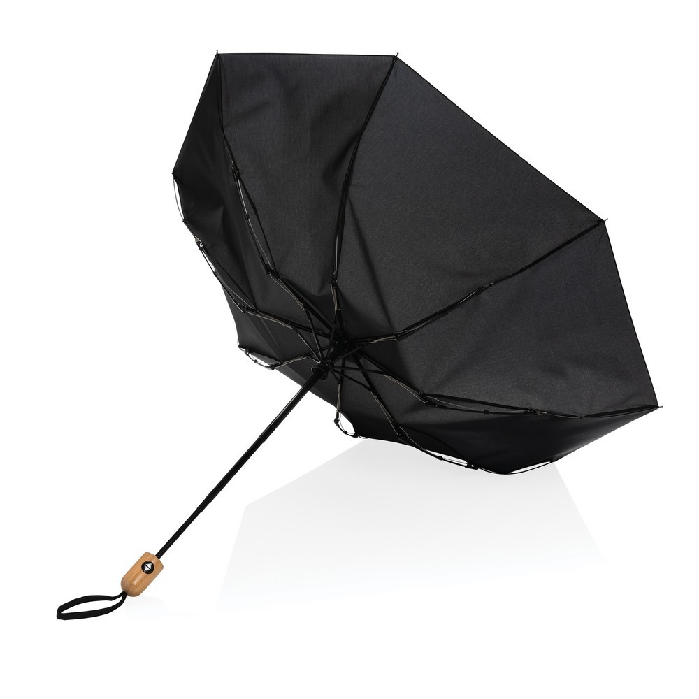 Bambusowy parasol automatyczny 21" AWARE™ RPET Czarny P850.611 (9)