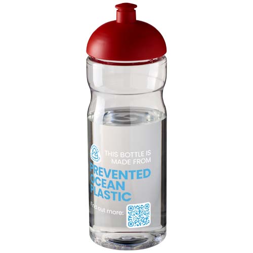 Bidon H2O Eco o pojemności 650 ml z wypukłym wieczkiem Przezroczysty-Czerwony 21009894 (1)