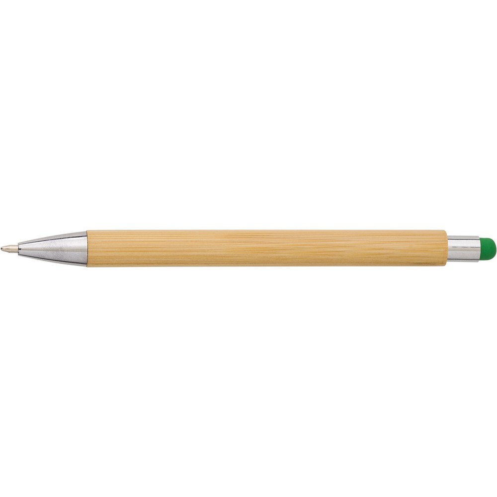 Bambusowy długopis, touch pen Zielony V9335-06 (2)