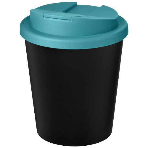 Kubek Americano® Espresso Eco z recyklingu o pojemności 250 ml z pokrywą odporną na zalanie  Czarny-Turkusowy niebieski 21045508 