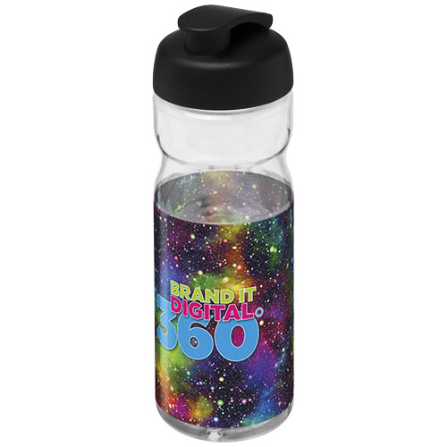 Bidon H2O Base® o pojemności 650 ml z wieczkiem zaciskowym Przezroczysty-Czarny 21004500 (1)
