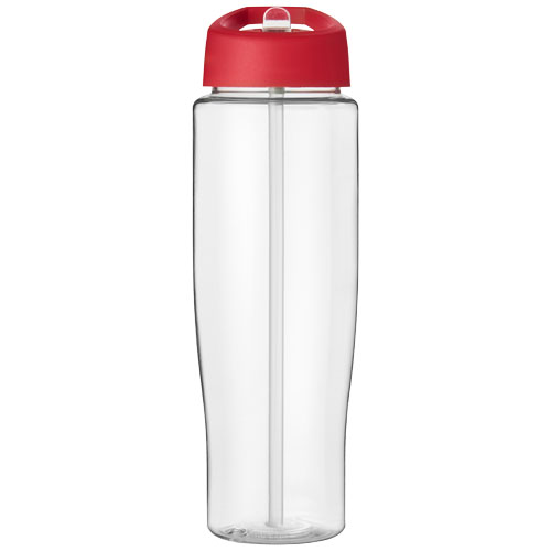 Bidon H2O Tempo® o pojemności 700 ml z wieczkiem z słomką Przezroczysty-Czerwony 21004425 (2)