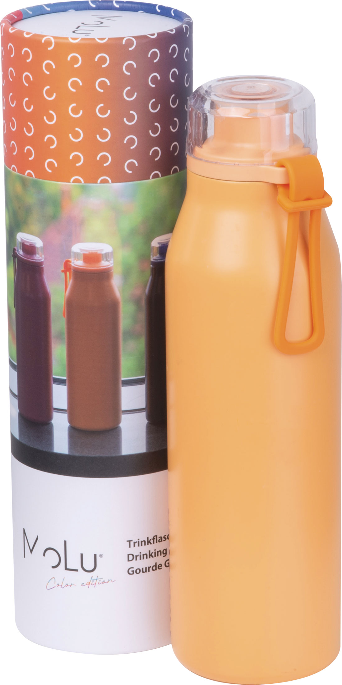 Butelka termiczna stalowa z recyklingu GRAND HAVEN MoLu 640 ml Pomarańczowy 534910 (2)