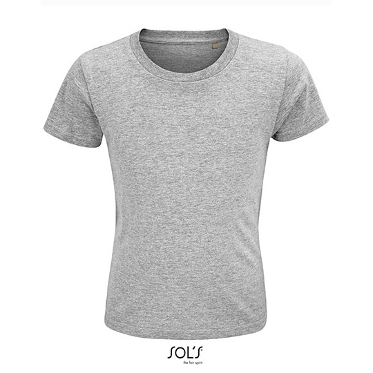 T-shirt Dziecięcy Krótki Rękaw Bawełna Organiczna Grey Melange L03580-544948 