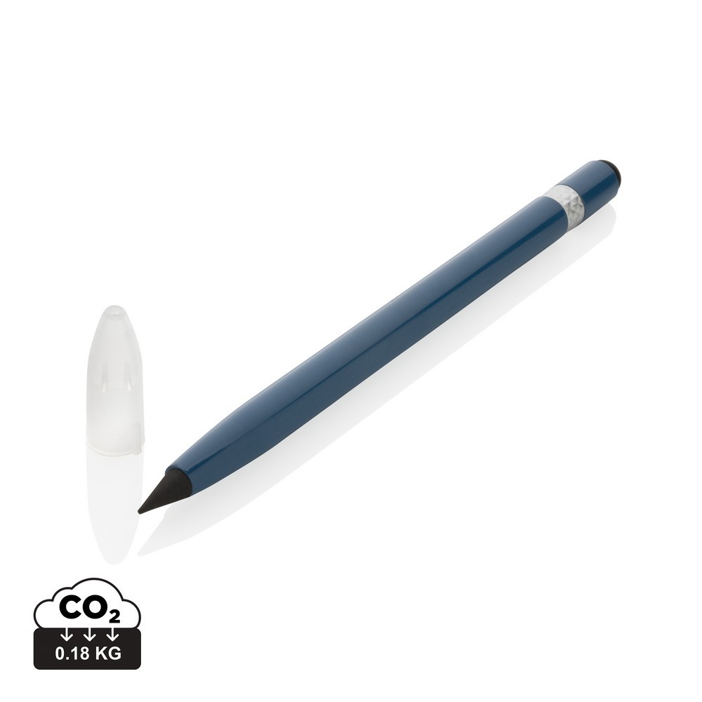 Aluminiowy "wieczny" ołówek z gumką Niebieski P611.125 (6)