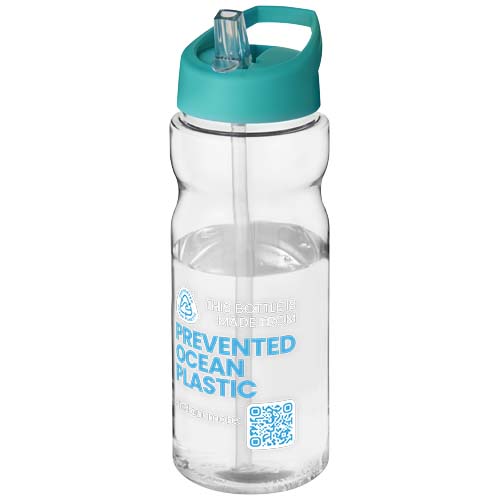 Bidon H2O Eco o pojemności 650 ml z wieczkiem z dzióbkiem Przezroczysty-Turkusowy niebieski 21009995 (1)