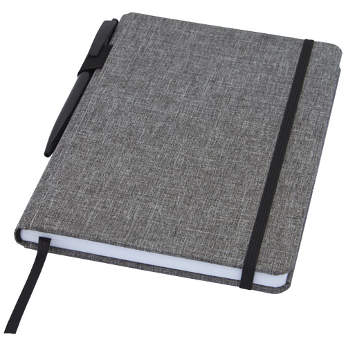 Notatnik Orin w formacie A5 z PET z recyclingu Melanż szary 10774280 (5)