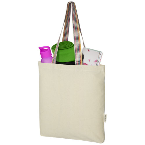 Rainbow torba na zakupy o pojemności 5 l z bawełny z recyklingu o gramaturze 180 g/m² Naturalny 12064206 (4)