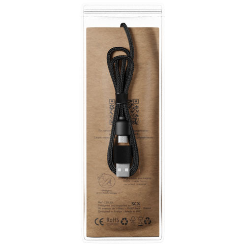 SCX.design C40 kabel ładujący z podświetlanym logo 5-w-1 rPET i z podkładką ładującą 10 W Drewniany 2PX07371 (2)
