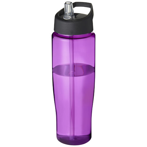 Bidon H2O Tempo® o pojemności 700 ml z wieczkiem z słomką Fioletowy-Czarny 21004407 