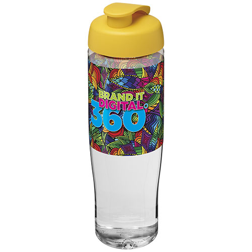 Bidon H2O Tempo® o pojemności 700 ml z wieczkiem zaciskowym Przezroczysty-Żółty 21004010 (1)