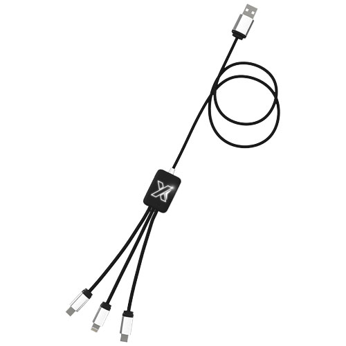 Kabel z podświetlonym logo 3w1 - SCX.design C17 Czarny-Biały 2PX00390 