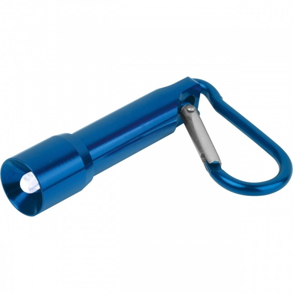 Mini latarka z aluminium z recyklingu BERGAMO Niebieski 529304 