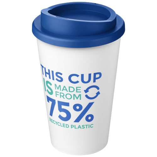 Kubek Americano Eco z recyklingu o pojemności 350 ml Biały-Środkowy niebieski 21042220 (1)