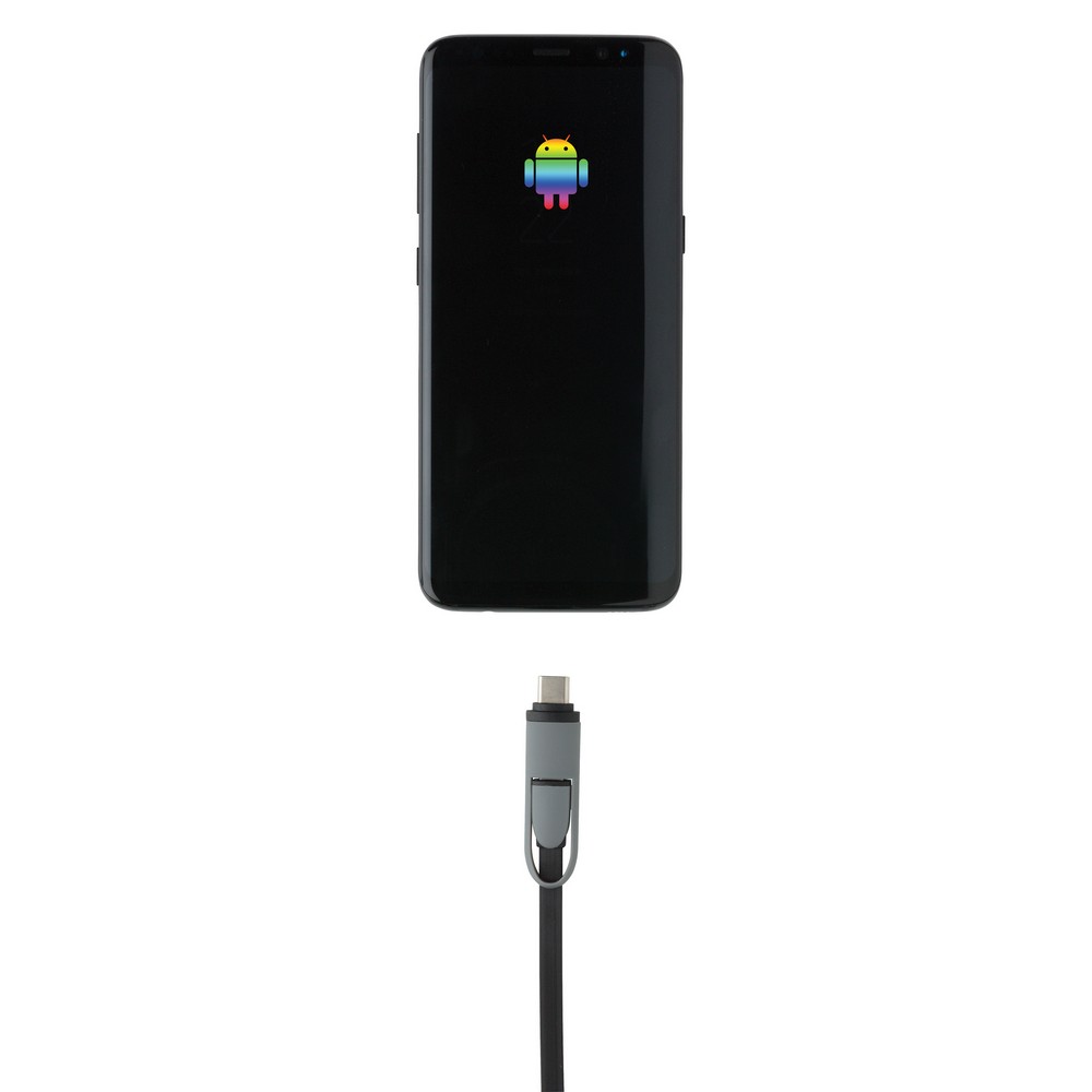 Zwijany kabel do ładowania i synchronizacji 3 w 1 Czarny P302.221 (4)