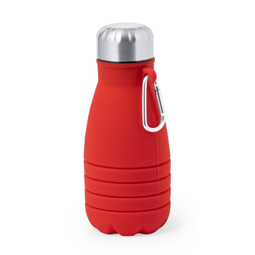 Składana butelka sportowa 550 ml z karabińczykiem Czerwony V1311-05 (8)