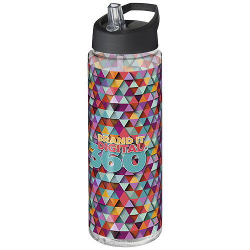 Bidon H2O Vibe o pojemności 850 ml z wieczkiem z dzióbkiem Przezroczysty-Czarny 21009600 (1)