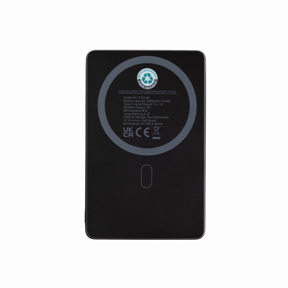 Power bank 5000 mAh, ładowarka bezprzewodowa 5W Orion Czarny P322.6001 (3)