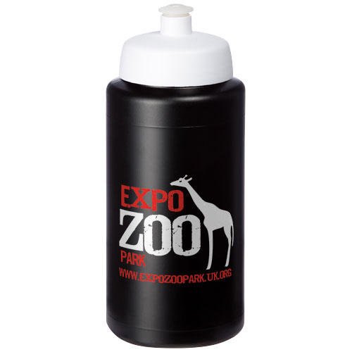 Bidon Baseline® Plus o pojemności 500 ml ze sportowym wieczkiem i uchwytem Czarny-Biały 21068712 (1)