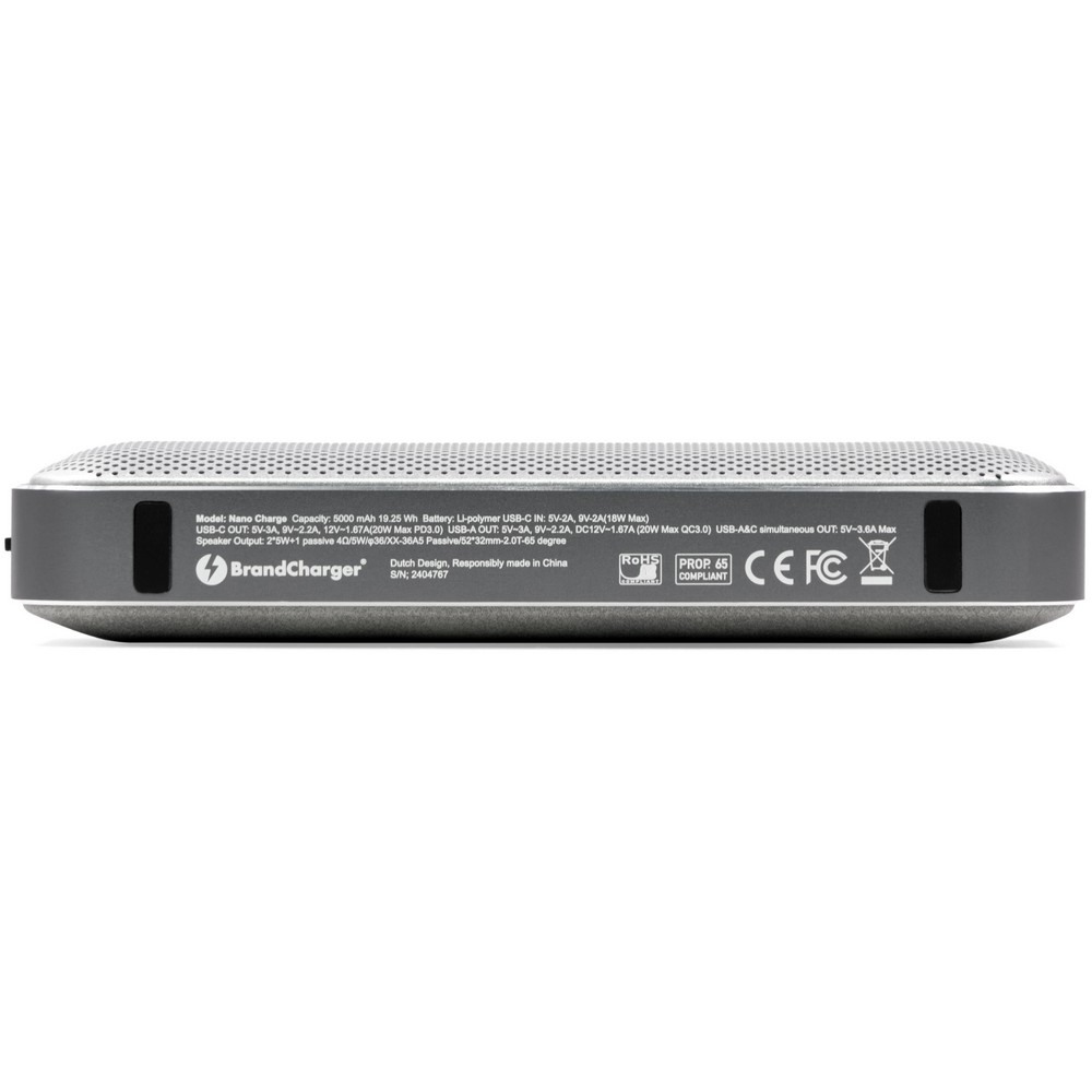 Głośnik bezprzewodowy 10W, power bank 5000 mAh BrandCharger Nano Charge Czarny VA271-03 (4)