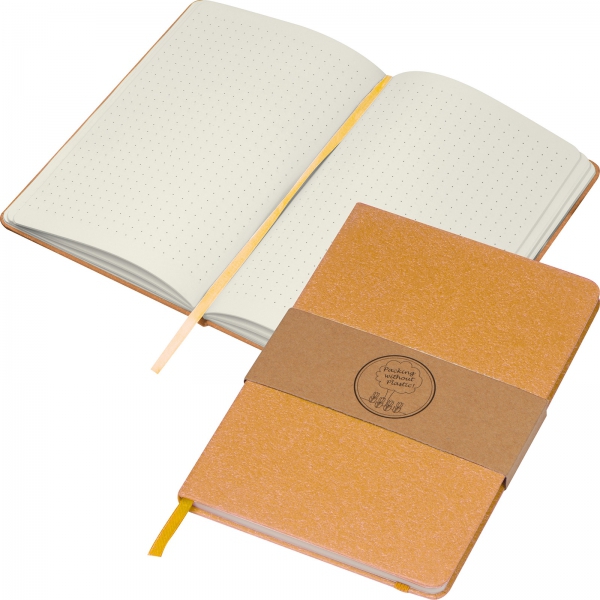 Gadżet reklamowy - Notatnik A5 w kropki z papieru z recyklingu AGNESE