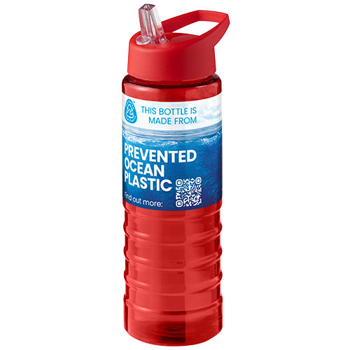 H2O Active® Eco Treble bidon z pokrywką z tutką o pojemności 750 ml  Czerwony-Czerwony 21048208 (1)
