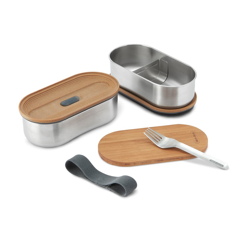 Lunchbox, pudełko śniadaniowe Black+Blum Double Bento Grey P439.2002 (5)