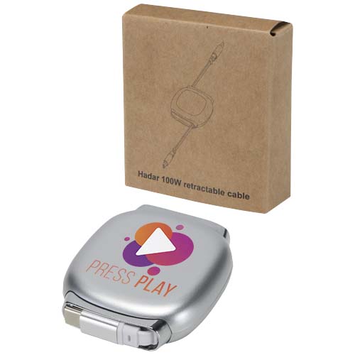 Alphard – zwijany kabel do CarPlay, 100 W, z recyklingowanego plastiku, obsługa szybkiego ładowania PD Srebrny 12449681 (1)