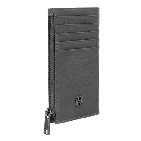 Portfel na karty z zamkiem Double B Saffiano Grey Szary HLK526H (3)