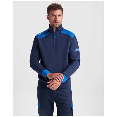 Maverick 280 g/m2 męski sweter z zamkiem błyskawicznym do połowy długości Granatowy-Królewski niebieski R8413E31 (5)
