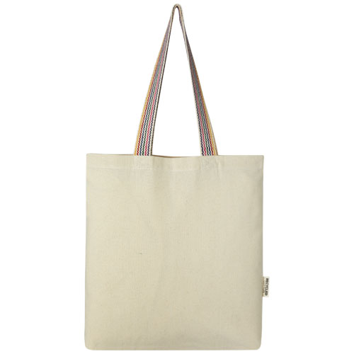 Rainbow torba na zakupy o pojemności 5 l z bawełny z recyklingu o gramaturze 180 g/m² Naturalny 12064206 (2)