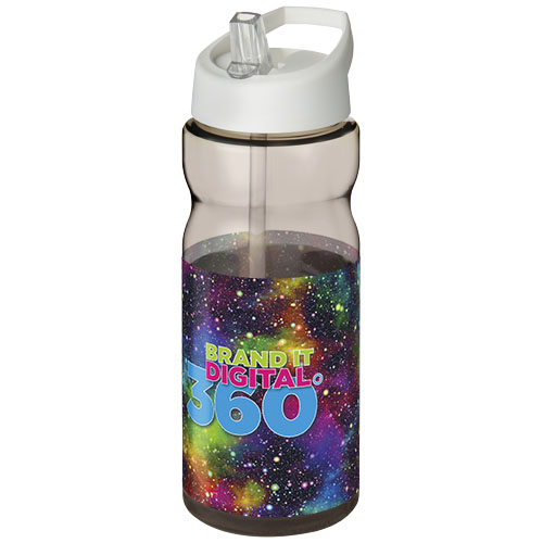 Bidon H2O Base® o pojemności 650 ml z wieczkiem z słomką Węgiel drzewny-Biały 21004910 (1)