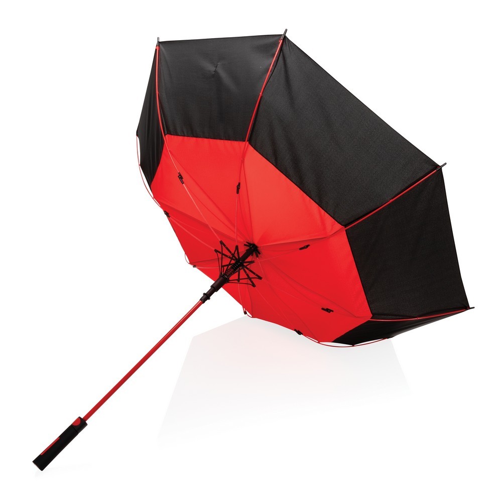 Parasol sztormowy 27", automatyczny AWARE™ RPET Czerwony P850.684 (2)
