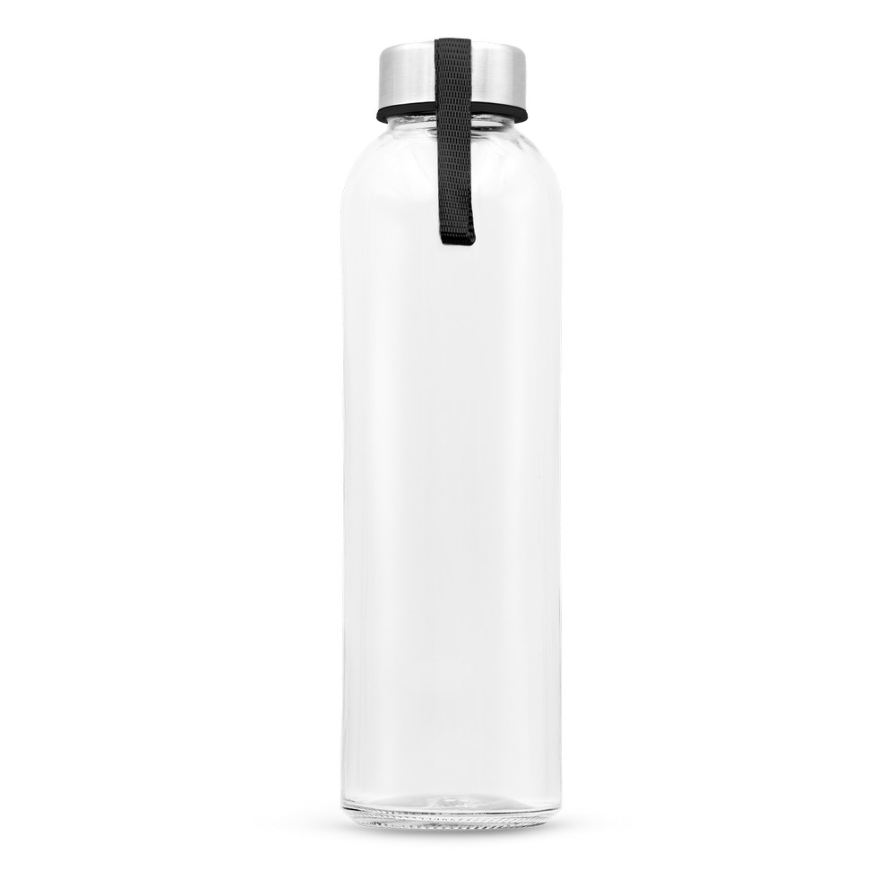 Szklana butelka 500 ml z kolorową wstążką | Viivi Czarny VA062-03 (5)