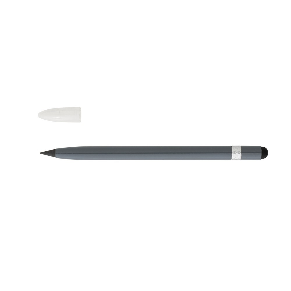 Aluminiowy "wieczny" ołówek z gumką Szary P611.122 (1)