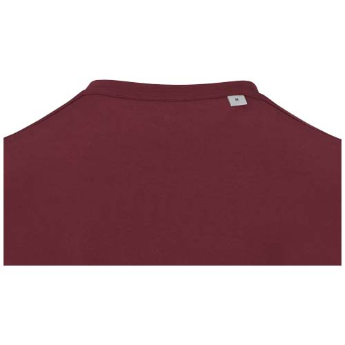 Balfour organiczna koszulka unisex z krótkim rękawem i dekoltem w serek, wykonana z materiału o gramaturze 200 g/m², z certyf Głęboki bordowy 3966522A (4)