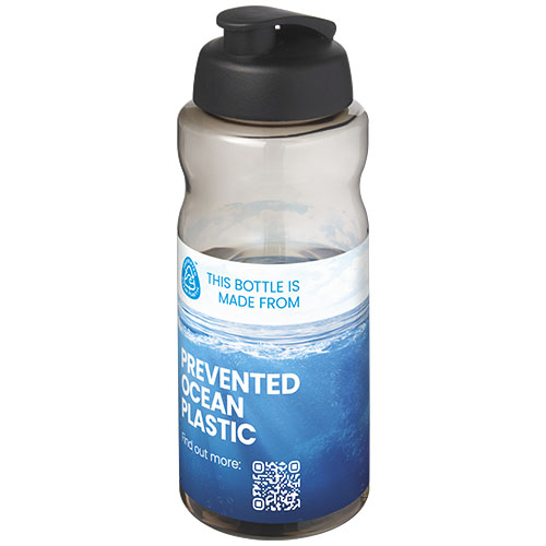 H2O Active® Eco Big Base bidon z wieczkiem zaciskowym o pojemności 1 litra Węgiel drzewny-Czarny 21017884 (1)