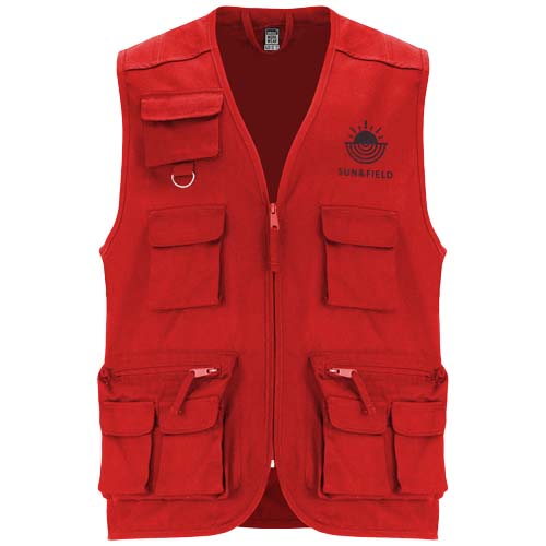 Venera 200 g/m2 kamizelka robocza z dekoltem w serek i wieloma kieszeniami  Czerwony R91114I1 (1)