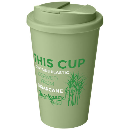 Izolowany kubek Americano® Renew o pojemności 350 ml z odporną na rozlanie pokrywką Szklany zielony 21042762 (1)