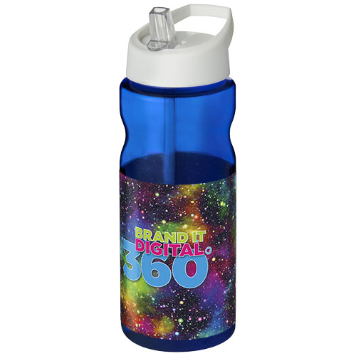 Bidon H2O Base® o pojemności 650 ml z wieczkiem z słomką Niebieski-Biały 21004911 (1)