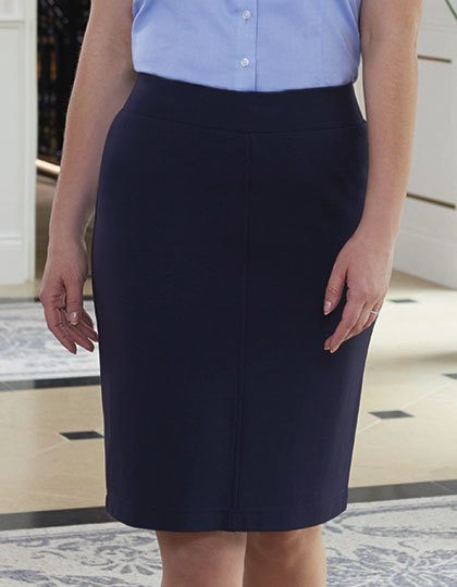 Spódnica Prosta Wciagana Wiskoza Elastan Navy BR2370-803839 