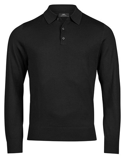 Koszulka Polo Męska Dopasowana Welna Poliakryl Black TJ6002-999394 