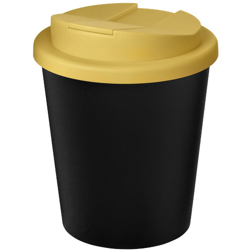 Kubek Americano® Espresso Eco z recyklingu o pojemności 250 ml z pokrywą odporną na zalanie  Czarny-Żółty 21045503 
