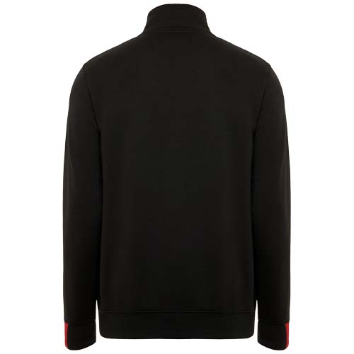 Maverick 280 g/m2 męski sweter z zamkiem błyskawicznym do połowy długości Czarny-Czerwony R8413E41 (2)