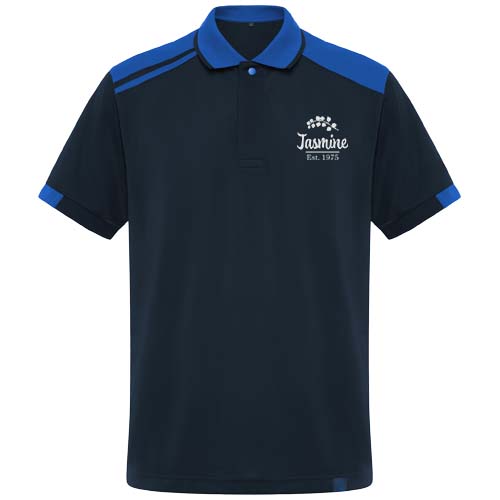Samurai 160 g/m2 antybakteryjna koszulka polo unisex z krótkim rękawem  Granatowy-Królewski niebieski R8410E31 (1)