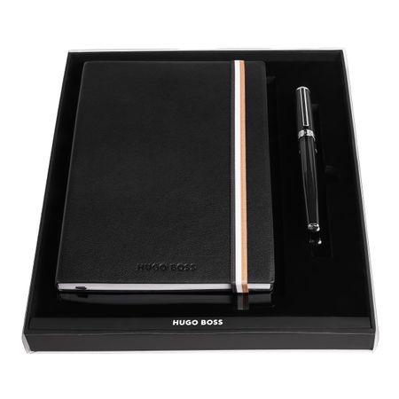 Gadżet reklamowy - Zestaw upominkowy HUGO BOSS pióro wieczne i notes A5 - HNH321AL + HSN2542A