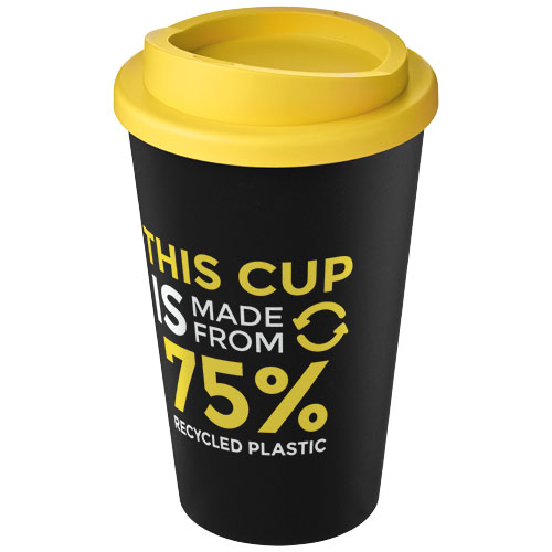 Kubek Americano Eco z recyklingu o pojemności 350 ml Czarny-Żółty 21042201 (1)